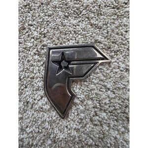 VTG Famous Star & Straps Belt Buckle Mens Silver Metal Buckle Skate Street F